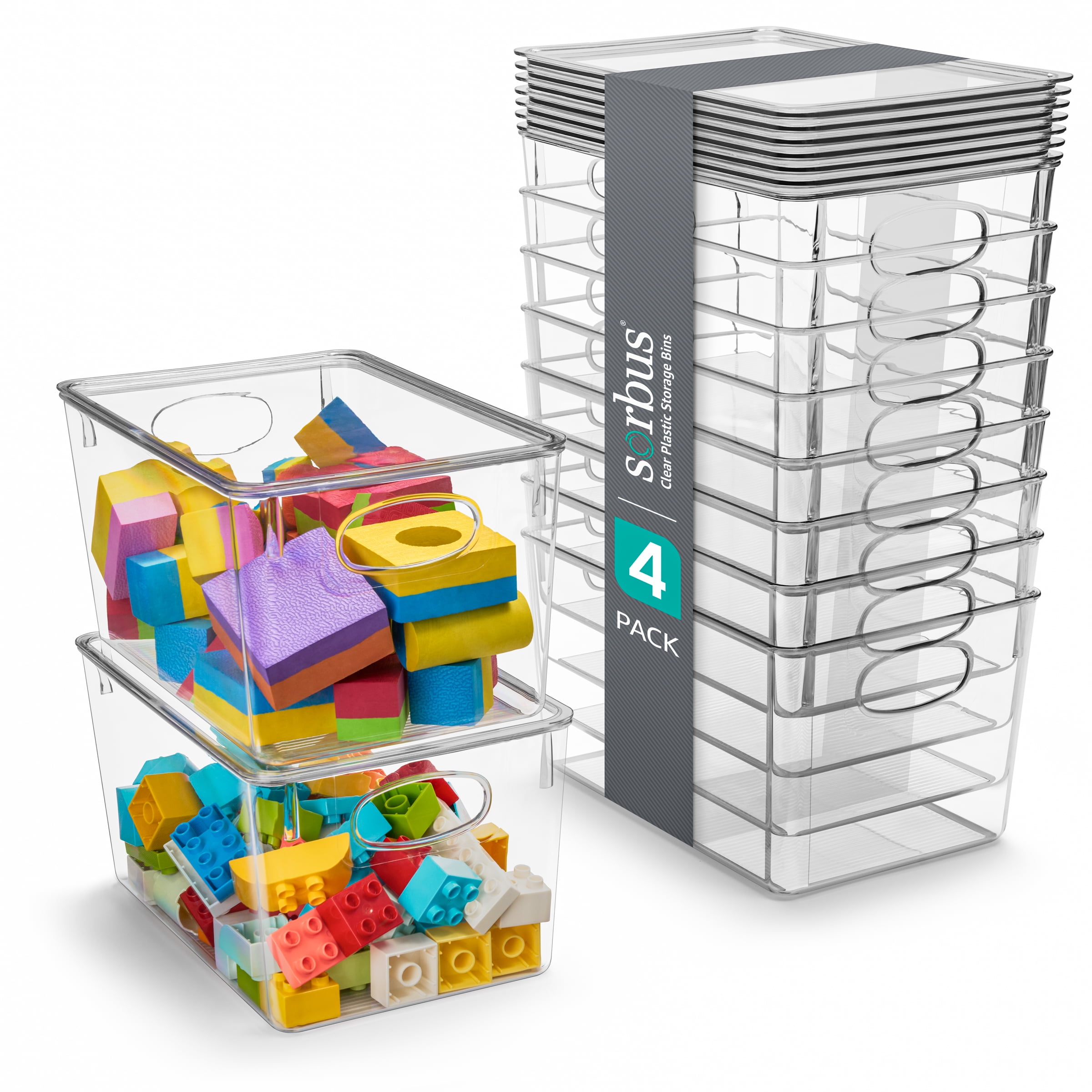 Clear Acrylic Stackable Storage Bins with Lids - 8 Pack