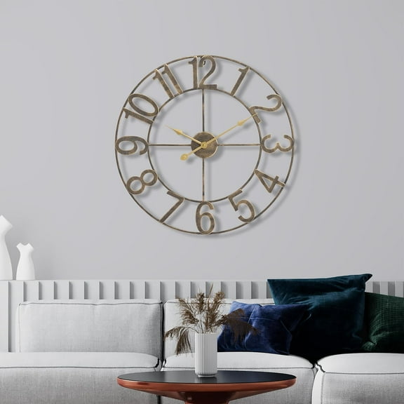 Sorbus Large Wall Clock for Living Room Decor - Wall Clock for Kitchen - 32 inch Big Wall Clock Decorative - Battery Operated Analog Large Clock for Bedroom, Home, Kitchen, Office, Wall Decor (Bronze)