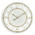 thumbnail image 1 of Sorbus Large Wall Clock - Minimalist White Wood with Gold Metal Accents - Scandinavian Room Décor, 1 of 8