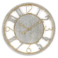 thumbnail image 1 of Sorbus Large Wall Clock - Modern Gray Wood with Gold Metal Accents - Industrial Room Décor, 1 of 8