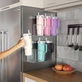 thumbnail image 1 of Sorbus Magnetic 3-Cup Bottle & Tumbler Holder – Adjustable Metal Rack for Fridge, Wall, or Oven – Cup Organizer with Adhesive or Screws – Silver (2 pack), 1 of 6