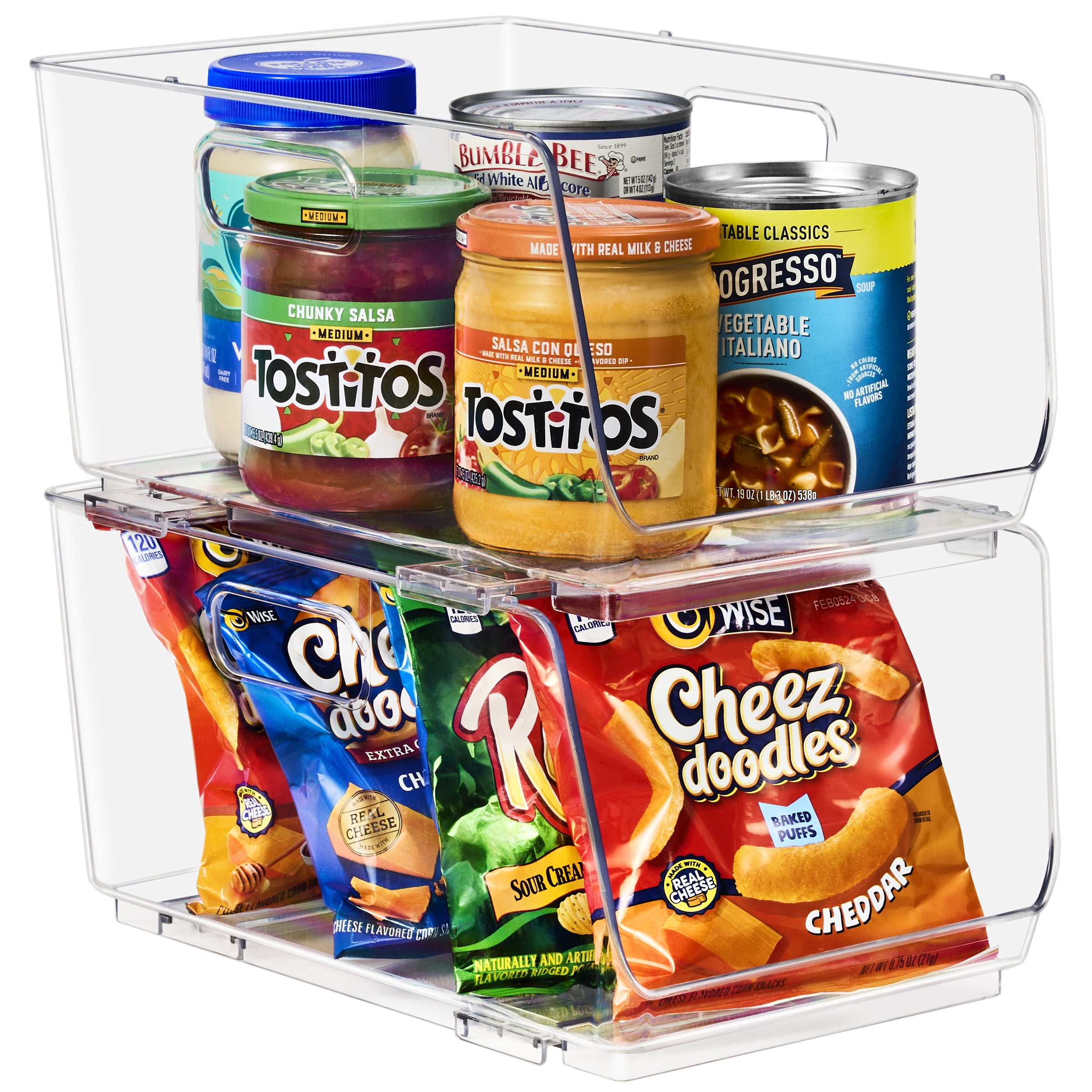 Sorbus Medium Clear Acrylic Storage Bins, Open Front Stackable Organizers, 2 Pack