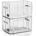 thumbnail image 1 of Sorbus Medium Stackable Storage Bins, 2-Pack, Metal Frame, Clear Collapsible Design, Zipper Closure, 1 of 6