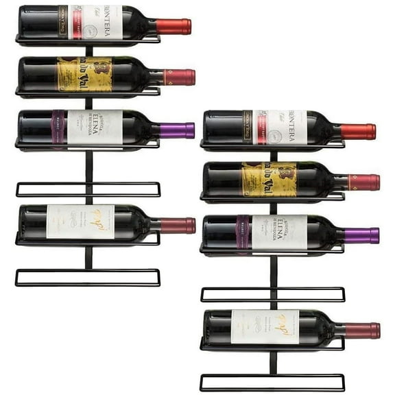 Sorbus Modern Black Wall Mount Wine Rack, 6-Bottle Holder for Home Bar or Kitchen (2 pack)
