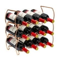 thumbnail image 1 of Sorbus Modern Copper Freestanding 3-Tiers 12-Bottle Stackable Wine Rack, 1 of 5