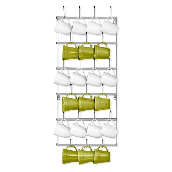 Sorbus Mug Rack for Wall - Small Rustic Coffee Mug Holder Wall Mount with 21 Hooks, Coffee Cup Display Rack, 6-Tier Metal Mug Organizer for Home, Kitchen & Bar, Coffee Station, Dining Room