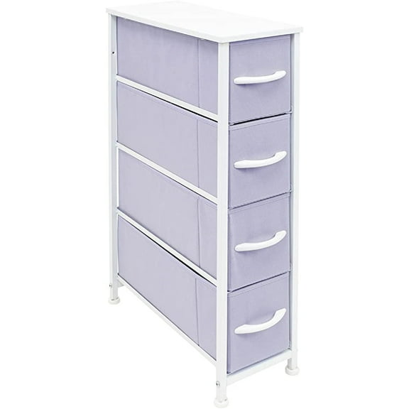 Sorbus Narrow 4-Drawer Dresser: Compact Storage for Children and Adults in Bedrooms, Bathrooms, and Laundry (Purple)