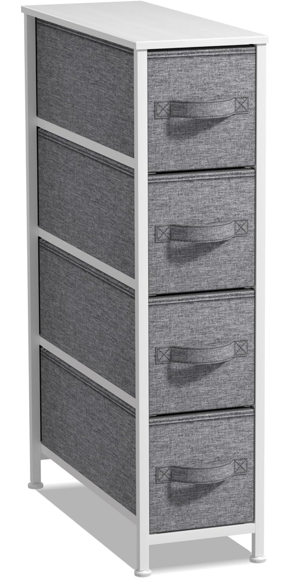 Farmhouse White 4-Drawer Vertical Nursery Dresser with Soft Close