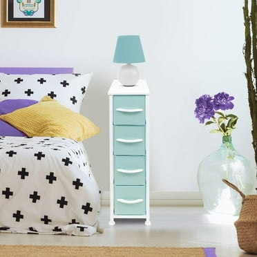 Sorbus Narrow Dresser Tower with 4 Drawers - Vertical Storage for Bedroom Aqua