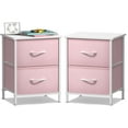 thumbnail image 1 of Sorbus Nightstand with 2 Drawers - Kids Bedside Table & End Table - Steel Frame, Wood Top, Easy Pull Fabric Bins - Dresser & Chest for Bedroom, Office, Dorm - 2 Pack, 1 of 6
