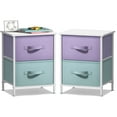 thumbnail image 1 of Sorbus Nightstand with 2 Drawers - Kids Bedside Table & End Table - Steel Frame, Wood Top, Easy Pull Fabric Bins - Dresser & Chest for Bedroom, Office, Dorm - 2 Pack, 1 of 6