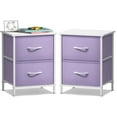 thumbnail image 1 of Sorbus Nightstand with 2 Drawers - Kids Bedside Table & End Table - Steel Frame, Wood Top, Easy Pull Fabric Bins - Dresser & Chest for Bedroom, Office, Dorm - 2 Pack, 1 of 6