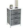 thumbnail image 1 of Sorbus Nightstand with 3 Drawers - Bedside Furniture & Accent End Table Chest for Home, Bedroom Accessories, Office, College Dorm, Steel Frame, Wood Top, Easy Pull Fabric Bins, 1 of 7