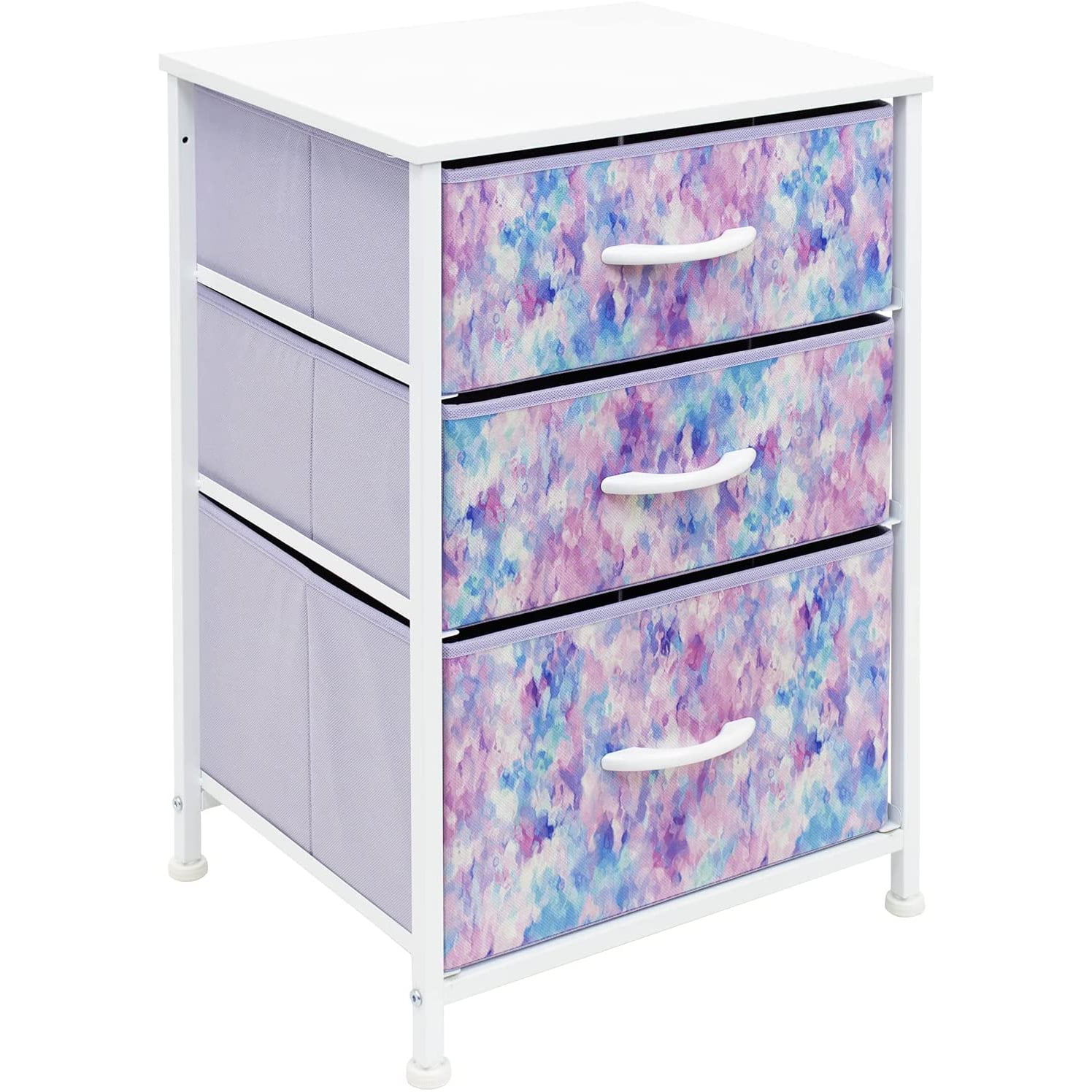 Sorbus Nightstand Storage Organizer, 3 Drawers, Tie-Dye Bin - Walmart.com