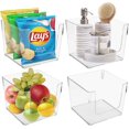 thumbnail image 1 of Sorbus Open Plastic Storage Bins Clear Pantry Organizer Box Bin Containers for Organizing Kitchen Fridge, Food, Snack Pantry Cabinet, Fruit, Vegetables, Bathroom Supplies, Square (4-Pack), 1 of 3