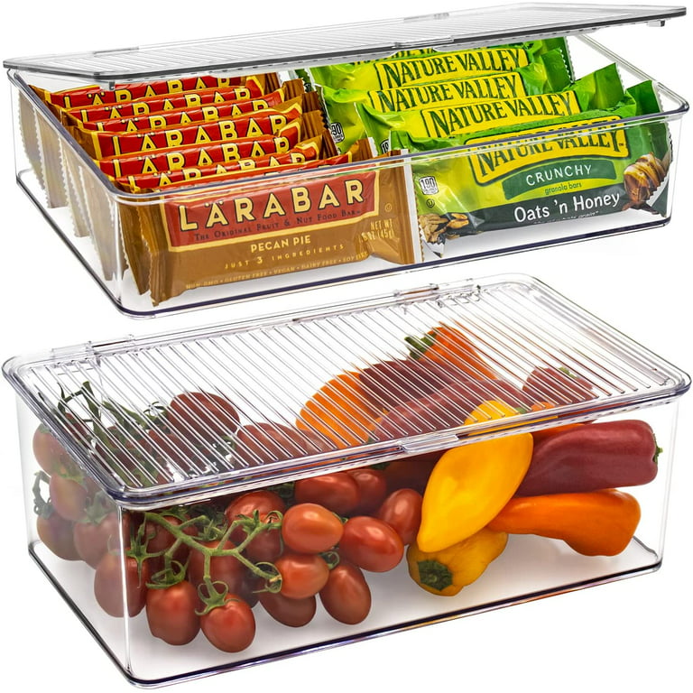 10 Pack Refrigerator Organizer Bins, Stackable Fridge Organizers and  Storage Clear, Plastic Storage Bins with Lids, BPA-Free Pantry Organization  storagen for Food, Fruits, Drinks, Vegetable 