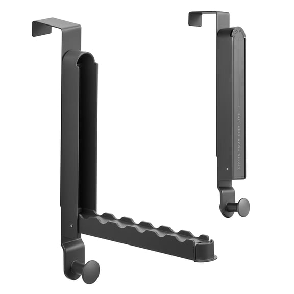 Sorbus Over Door Drying Rack Organizer, Foldable Heavy-Duty, 6 Anti-Slip Hooks, Gray (2 pack)