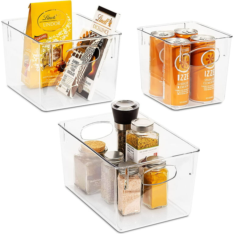 Sorbus Clear Plastic Storage Bins for Fridge and Pantry Organizer Set (4-Pack)