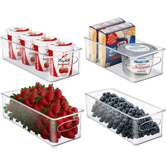 Sorbus Plastic Storage Bin Clear Stackable Portable