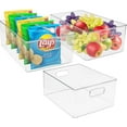 thumbnail image 1 of Sorbus Plastic Storage Bins Clear Pantry Organizer Box Bin Containers for Organizing Kitchen Fridge, Food, Snack Pantry Cabinet, Fruit, Vegetables, Bathroom Supplies, (3-Pack), 1 of 7
