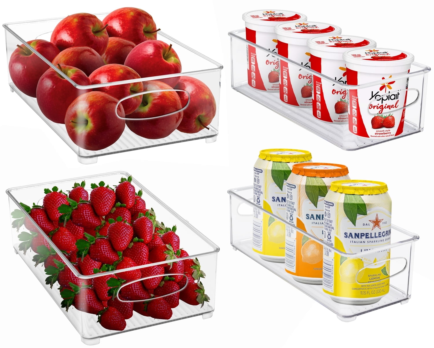Clear Stackable Plastic Pantry Organizer Bins for Kids
