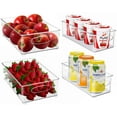 thumbnail image 1 of Sorbus Plastic Storage Bins Stackable Clear Pantry Organizer Box Bin Containers for Organizing Kitchen Fridge, Food, Snack Pantry Cabinet, Fruit, Vegetables, (Wide & Narrow - Pack of 4), 1 of 6