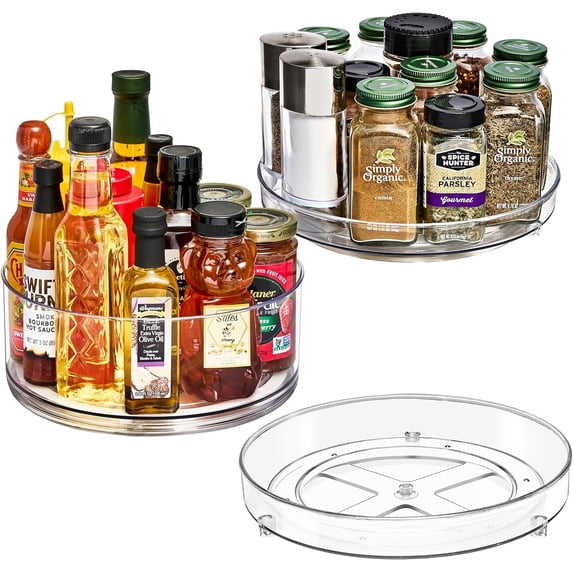 Sorbus Rotating Lazy Susan Turntable Set - Organizer for Cabinet Pantry Counter Fridge