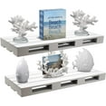 thumbnail image 1 of Sorbus Rustic Floating Pallet Shelves, Set of 2, Wall-Mount Storage, Gray, 1 of 7
