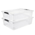 thumbnail image 1 of Sorbus Set of 2 Clear 40qt Underbed Storage Containers with Lids and Handles - Perfect for Organizing Clothes, Bedding, Etc., 1 of 7