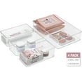thumbnail image 1 of Sorbus Set of 4 Clear Plastic Drawer Storage Organizer Bins - Organization for Beauty, Kitchen, Office, 1 of 8