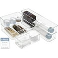thumbnail image 1 of Sorbus Set of 5 Clear Plastic Drawer Storage Organizer Bins - Organization for Beauty, Kitchen, Office, 1 of 10