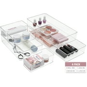 Sorbus Set of 6 Clear Plastic Drawer Storage Organizer Bins - Organization for Beauty, Kitchen, Office
