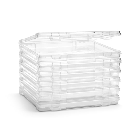 Sorbus Set of 6 Thin Hanging File Organizer Bin Clear Plastic Stackable for Document Storage