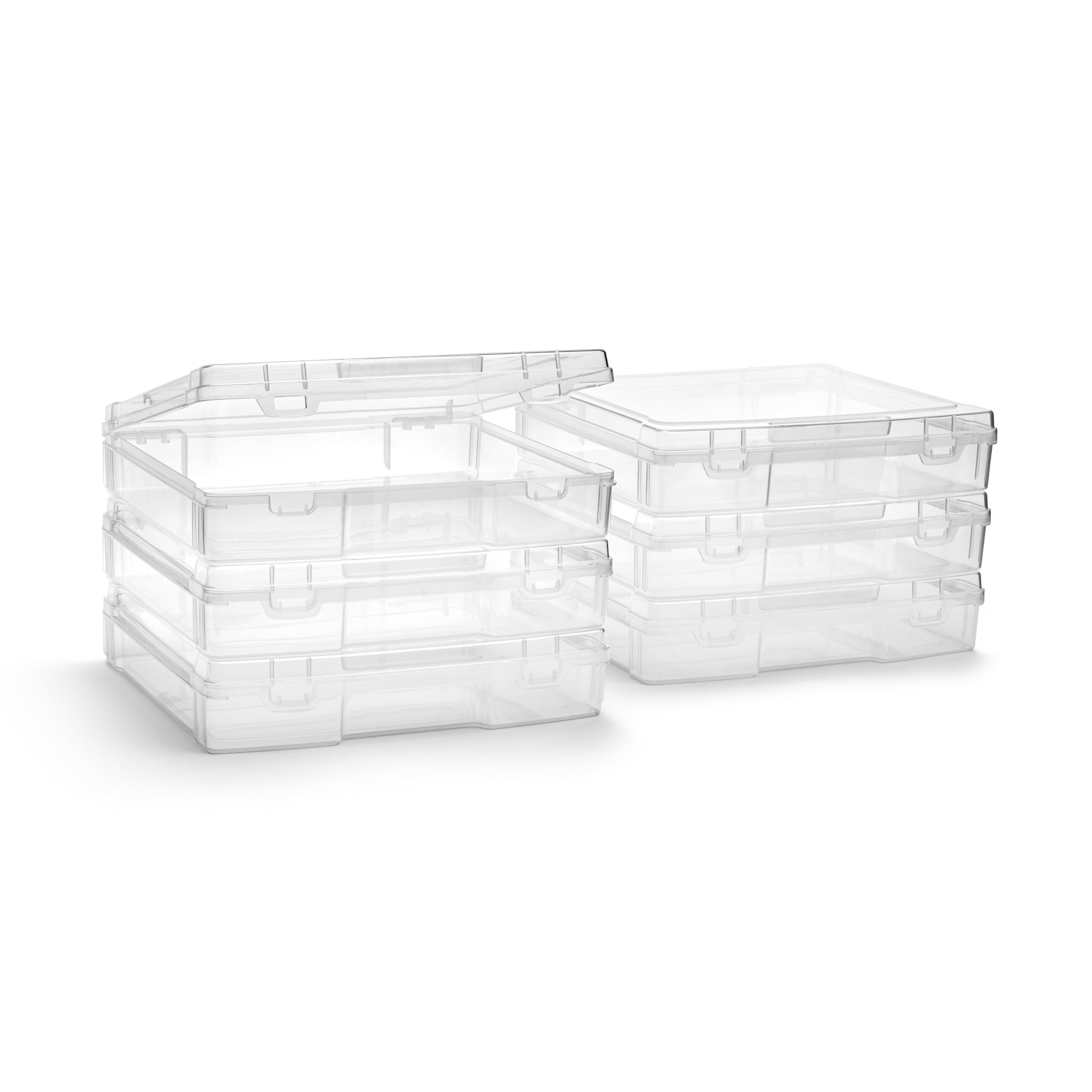 Sorbus Set of 6 Wide Hanging File Organizer Bin Clear Plastic Stackable for Document Storage