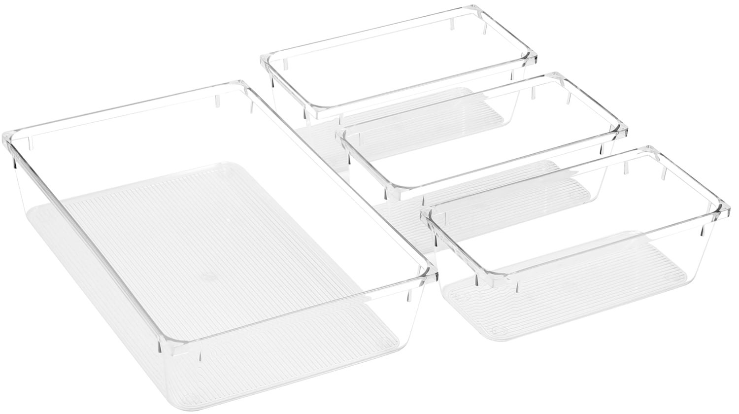 Sorbus Skincare Organizer Drawer Set, Cosmetic Bathroom Vanity Storage Bins, 4-Piece
