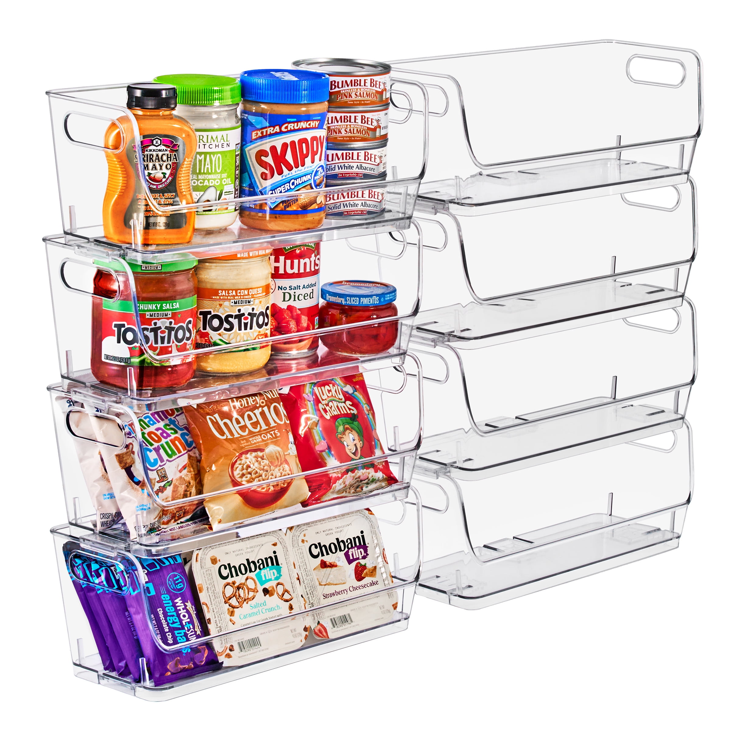 Sorbus Small Acrylic Storage Bins, Clear Stackable Narrow Pantry Organizer Bins, 8 Pack