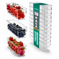 Sorbus Small Clear Plastic Storage Bins for Shelves, Clothes, with Handle - Clear Storage Bins, Drawer, Shelf, Closet, Pantry, Fridge, Freezer Organizer Bins, Closet Organizers and Storage (10 pack)