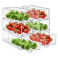 thumbnail image 1 of Sorbus Small Fridge Drawers - Clear Stackable Pull-Out Organizer Bins for Refrigerator & Freezer, 6-Pack, 1 of 7
