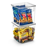 Sorbus Small Plastic Clear Storage Bins for Kitchen, Pantry, Fridge, Cabinet, Refrigerator Organizer Bins (2 pack)