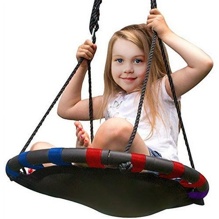 Sorbus Spinner Swing Kids Indoor Outdoor Round Mat Swing 24 Inch