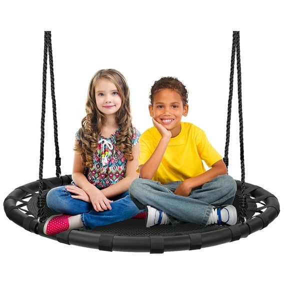 Sorbus Spinner Swing Kids Indoor/Outdoor Round Mat Swing Great for Tree, Swing Set, Backyard, Playground, Playroom Accessories Included (40" Mat Seat)