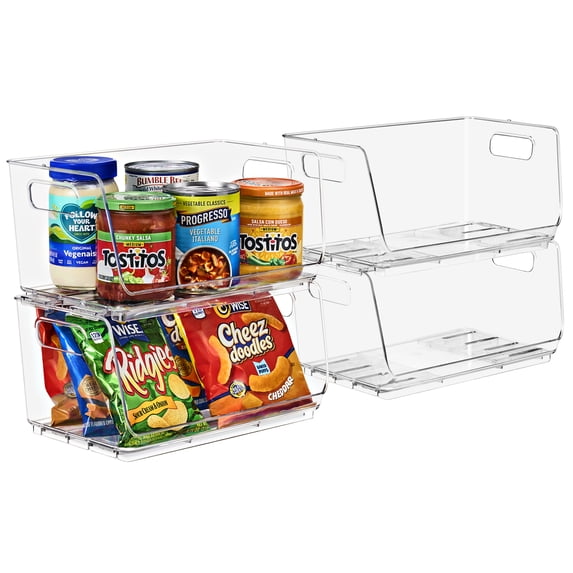 Sorbus Stackable Open Front Bins for Kitchen, Fridge, Pantry Storage Basket Bins - Easy to Group Good Items and Supplies