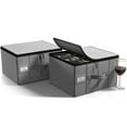 thumbnail image 1 of Sorbus Stemware Storage Cases - Hard Shell, Dividers, Handle - Holds 12 Glasses (2-Pack), Gray, 1 of 4