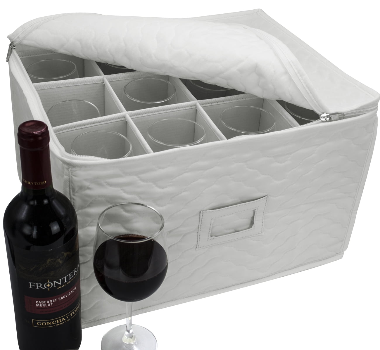  Woffit Wine Glass Storage - Set of 2 Quilted Packing
