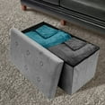 thumbnail image 1 of Sorbus  Storage Bench Chest Contemporary Faux Suede (Small Suede, Grey), 1 of 5