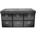 thumbnail image 1 of Sorbus Storage Bench Chest with Drawers ? Collapsible Folding Bench Ottoman with Cover ? Perfect for Entryway, Bedroom, Cubby Drawer Footstool, etc, Contemporary Faux linen (Faux Linen), 1 of 4