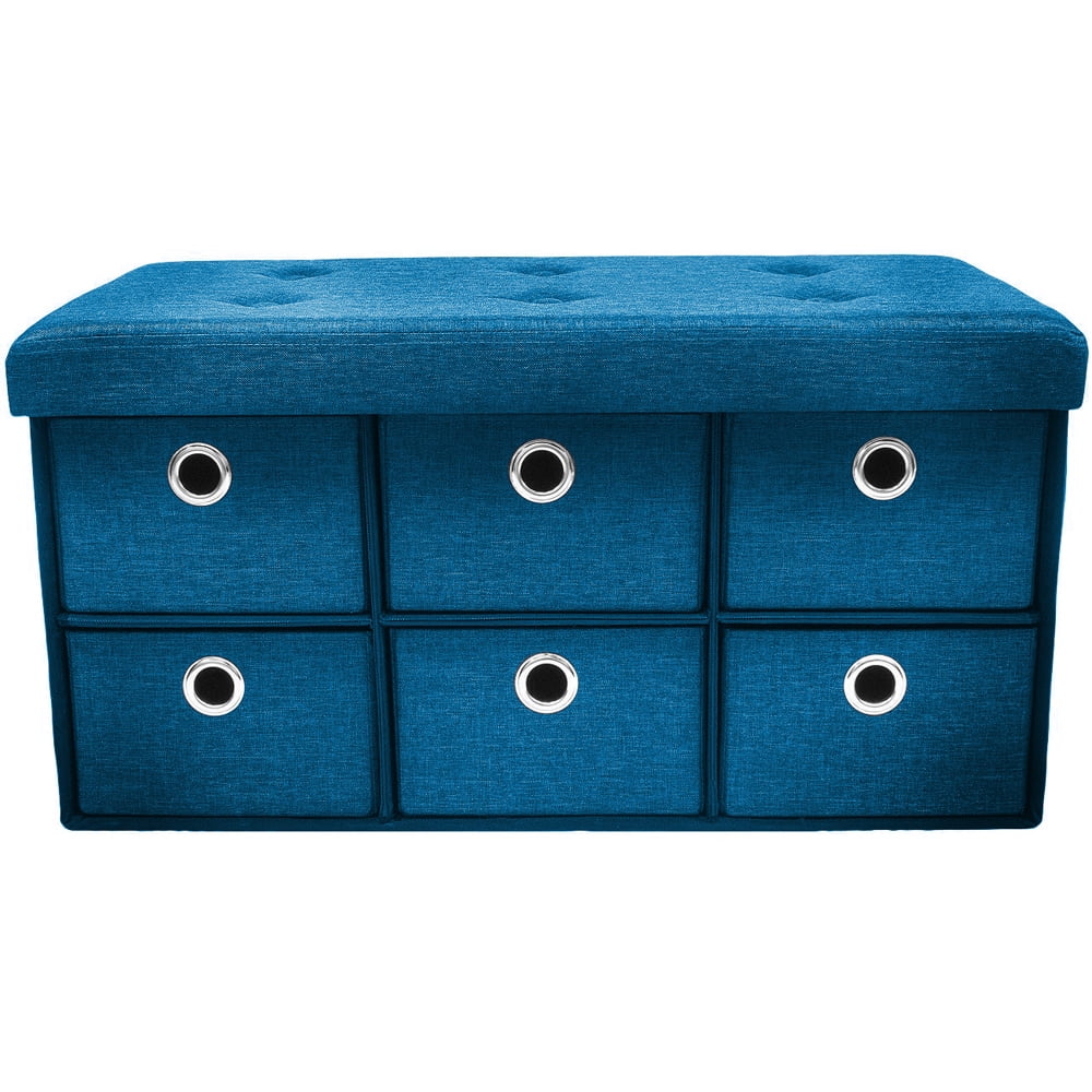 Sorbus Storage Bench Chest with Drawers ? Collapsible Folding Bench