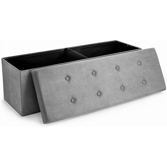 Sorbus Storage Bench Chest with Collapsible/Folding Bench Ottoman with Cover, 43” L x 15” W x 15” H