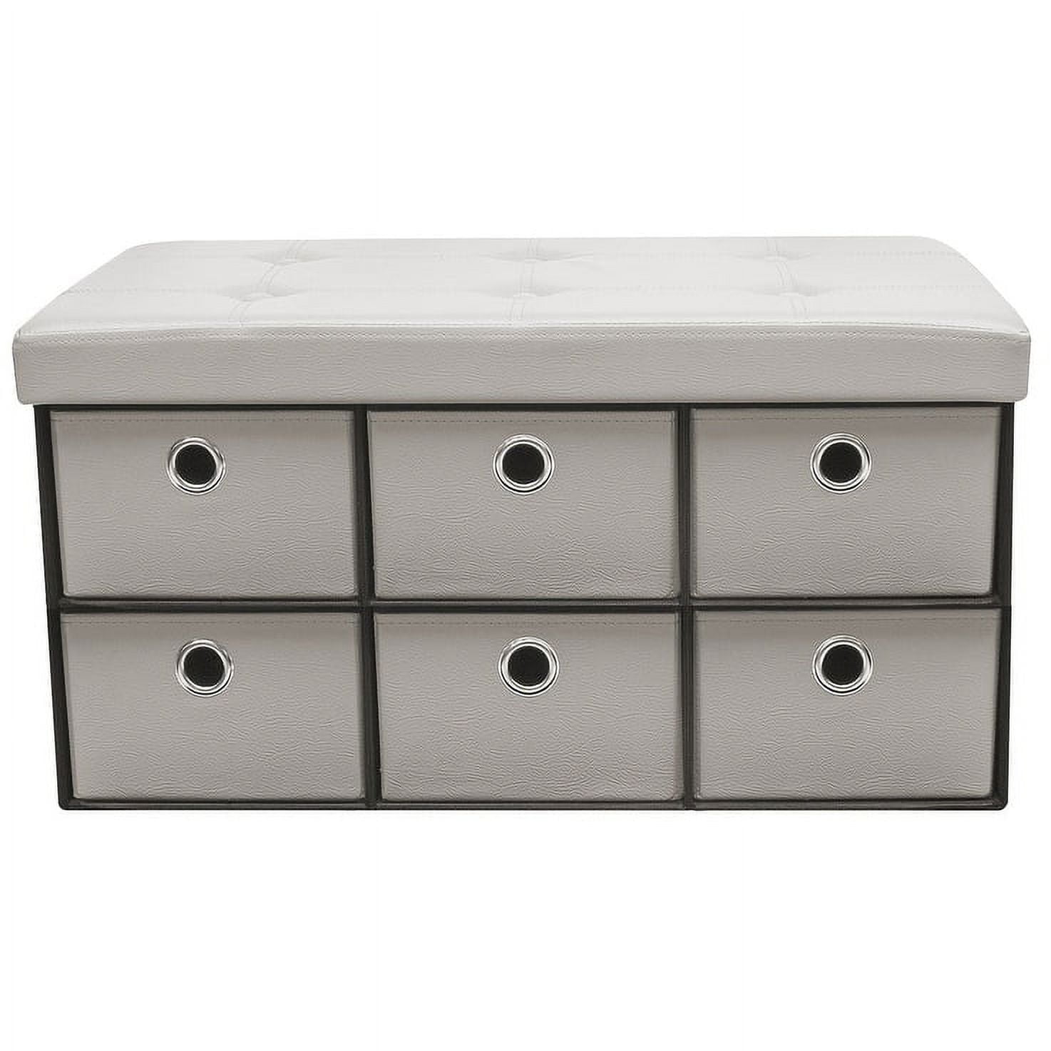 Sorbus Storage Bench Chest with Drawers Collapsible Folding Bench