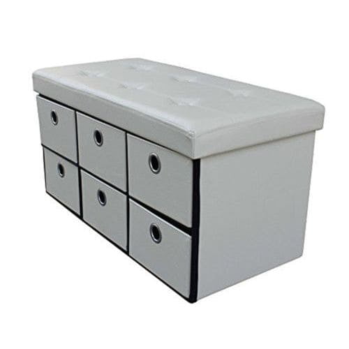 Sorbus Storage Bench Chest with Drawers Collapsible Folding Bench
